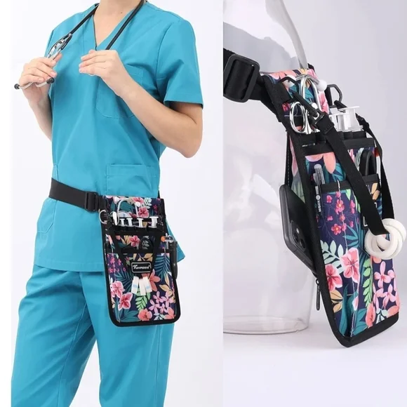 New! Nurse Fanny Pack Waist Bag Medical Supplies Black Pink Organizer Pouch - Picture 4 of 9